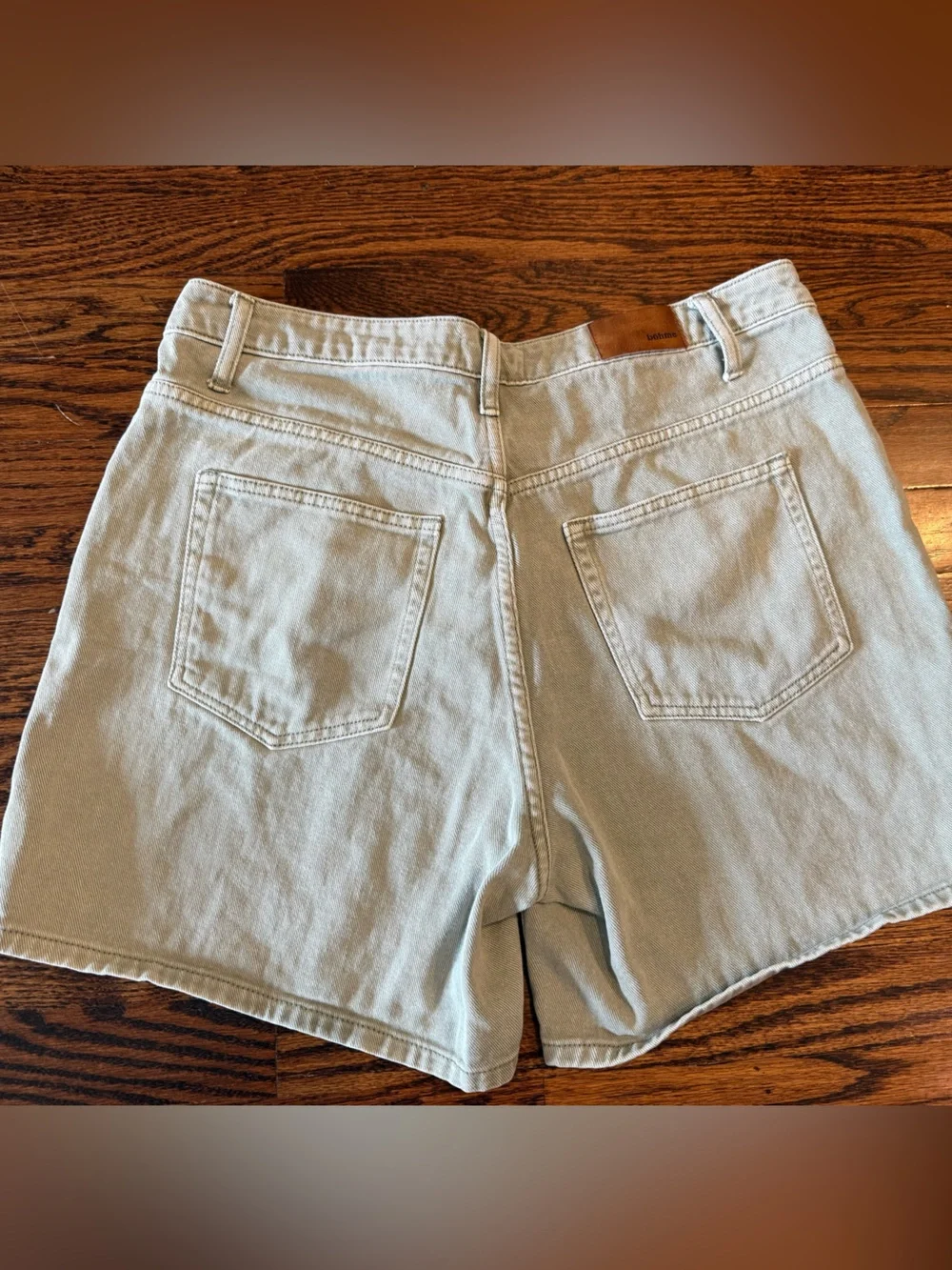 Bohme Seafoam Women's Denim Shorts - Classic High-Rise Style Size XL